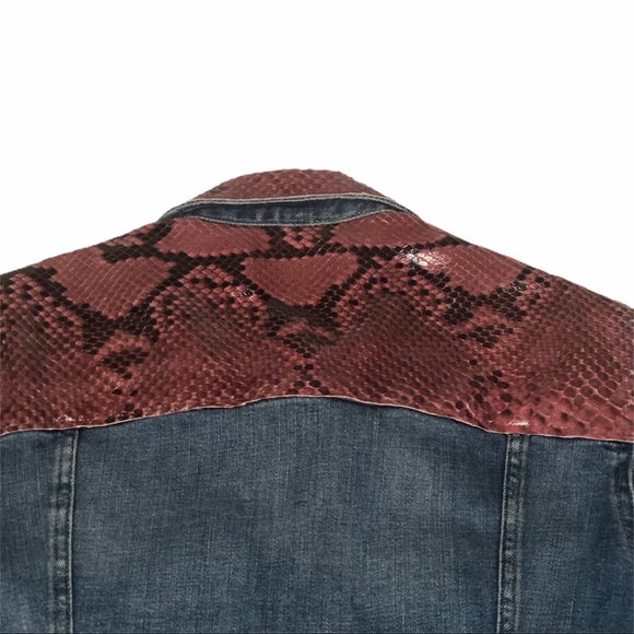 Daniella Erin NYC Python/Denim Jacket Pink/Black s - Picture 9 of 13